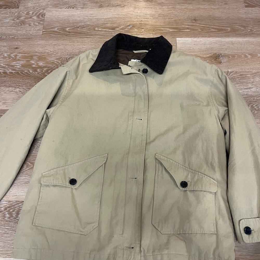 Ci Sono Tan Utility Jacket with Black Collar